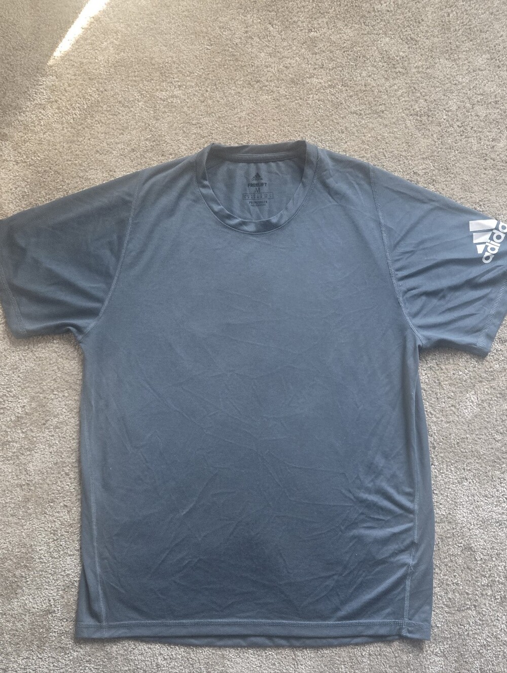 adidas Men’s Short Sleeve Crew Tee - Slate Gray with White Logo